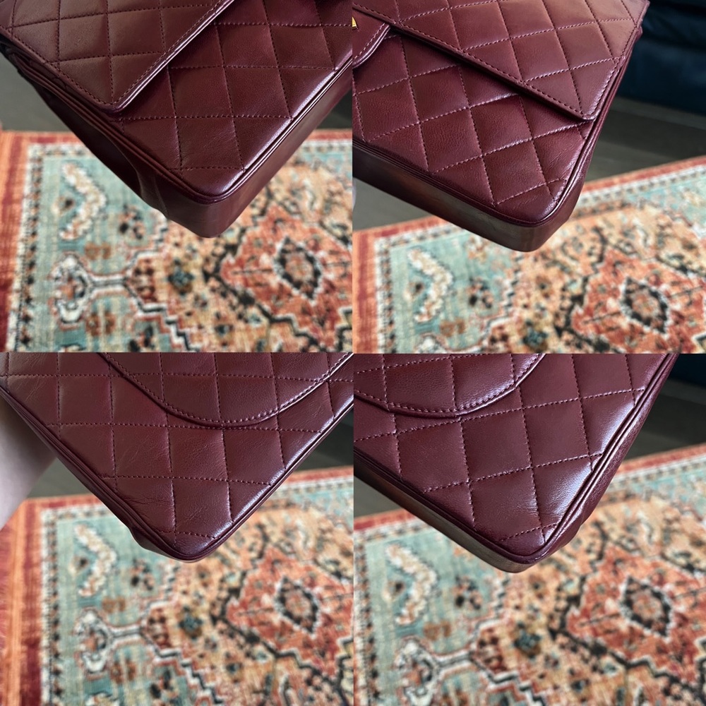 ❌RESERVED❌Chanel Classic Vintage Bijoux Chain Burgundy Medium Double Flap Bag - Picture 7 of 11